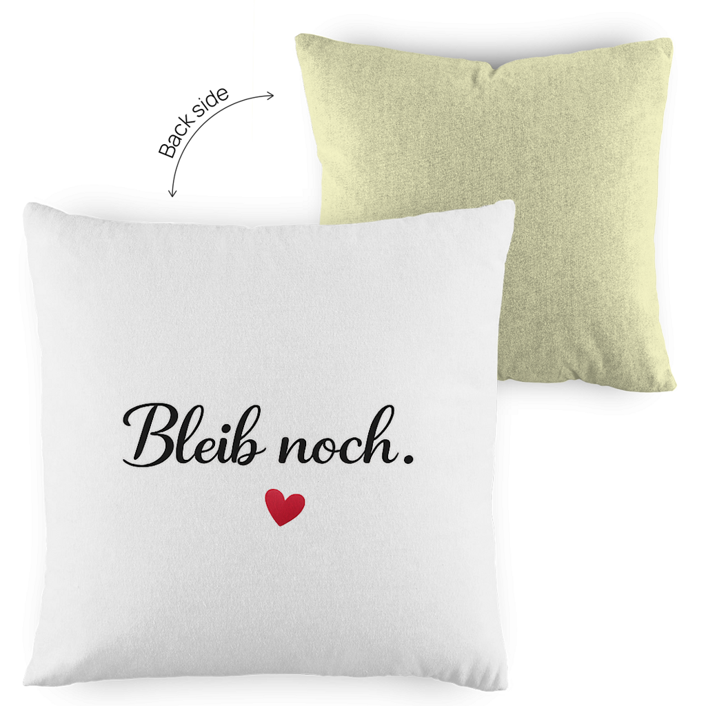 Zweifarbiges Kopfkissen „Bleib noch“ – romantisch & modern