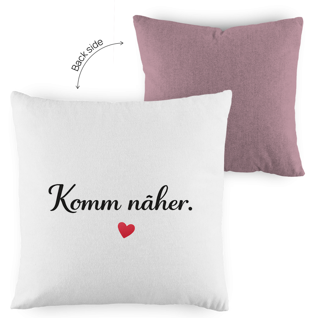 Zweifarbiges Kopfkissen „Komm näher“ – romantisch & modern