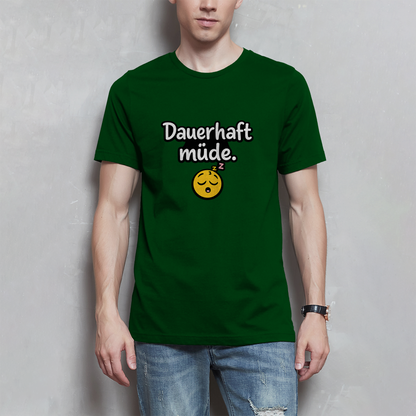 Herren T-Shirt „Dauerhaft müde“ – Lustiger Spruch Shirt für Alltag, Freizeit & Geschenk