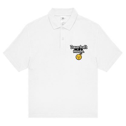 Unisex Poloshirt „Dauerhaft müde“ – Lustiger Spruch & bequemes Statement-Shirt