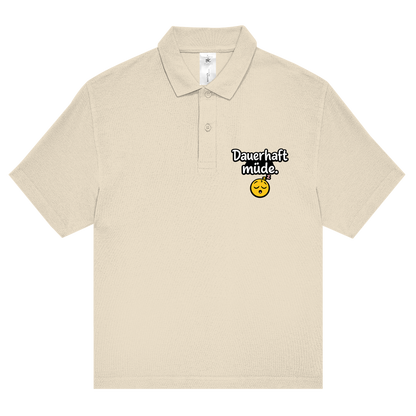 Unisex Poloshirt „Dauerhaft müde“ – Lustiger Spruch & bequemes Statement-Shirt