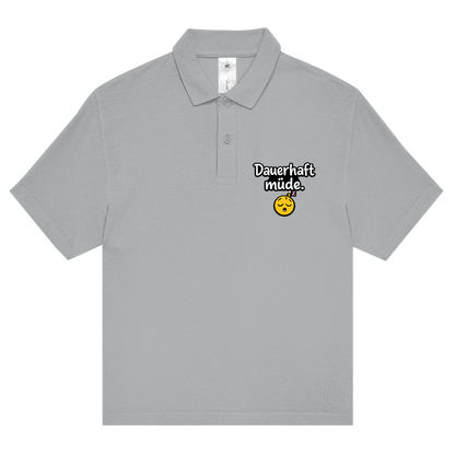 Unisex Poloshirt „Dauerhaft müde“ – Lustiger Spruch & bequemes Statement-Shirt
