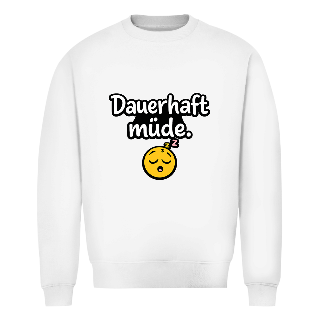 Herren Sweatshirt „Dauerhaft müde“ – Lustiger Spruch Sweatshirt für Alltag & Freizeit