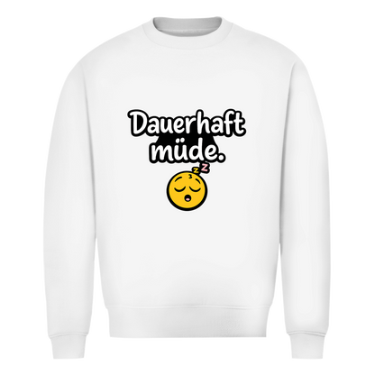Herren Sweatshirt „Dauerhaft müde“ – Lustiger Spruch Sweatshirt für Alltag & Freizeit