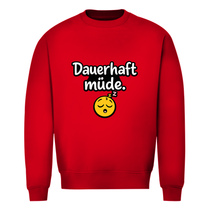 Herren Sweatshirt „Dauerhaft müde“ – Lustiger Spruch Sweatshirt für Alltag & Freizeit