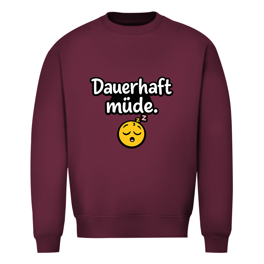 Herren Sweatshirt „Dauerhaft müde“ – Lustiger Spruch Sweatshirt für Alltag & Freizeit