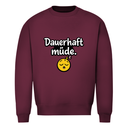 Herren Sweatshirt „Dauerhaft müde“ – Lustiger Spruch Sweatshirt für Alltag & Freizeit