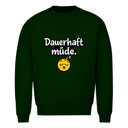 Herren Sweatshirt „Dauerhaft müde“ – Lustiger Spruch Sweatshirt für Alltag & Freizeit