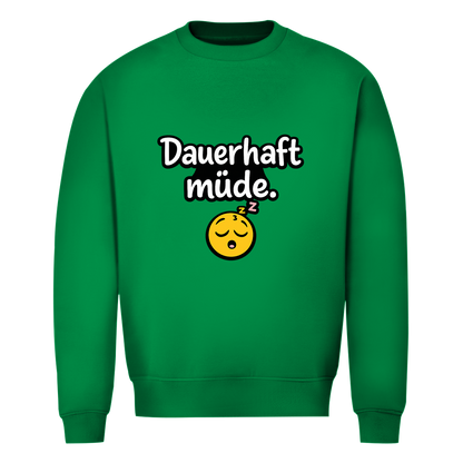 Herren Sweatshirt „Dauerhaft müde“ – Lustiger Spruch Sweatshirt für Alltag & Freizeit