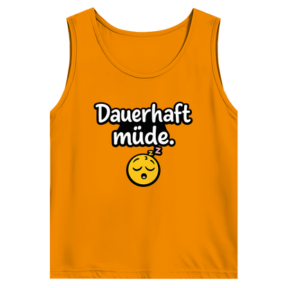 Herren Basic Tank Top „Dauerhaft müde“ – Lustiger Spruch Tanktop für Alltag & Freizeit
