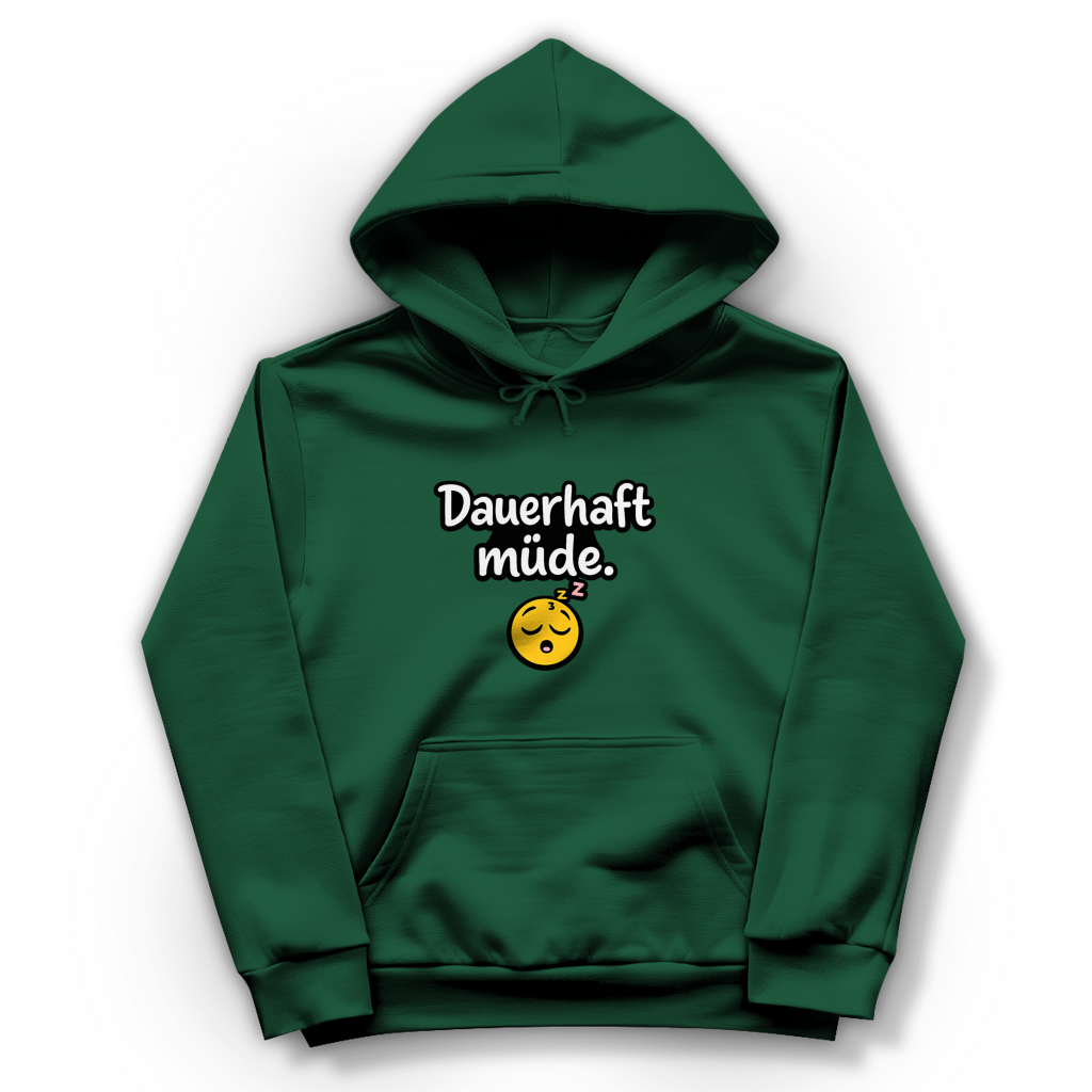 Damen Hoodie „Dauerhaft müde“ – Lustiger Spruch Hoodie für Alltag & Freizeit