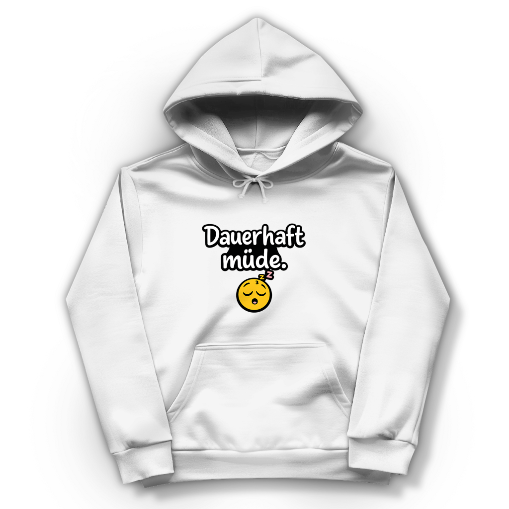 Damen Hoodie „Dauerhaft müde“ – Lustiger Spruch Hoodie für Alltag & Freizeit