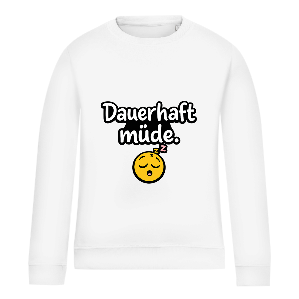 Damen Sweatshirt „Dauerhaft müde“ – Lustiger Spruch Sweatshirt für Alltag & Freizeit