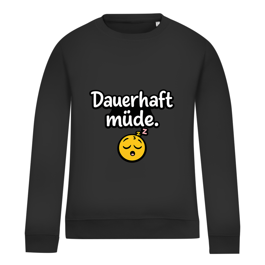 Damen Sweatshirt „Dauerhaft müde“ – Lustiger Spruch Sweatshirt für Alltag & Freizeit