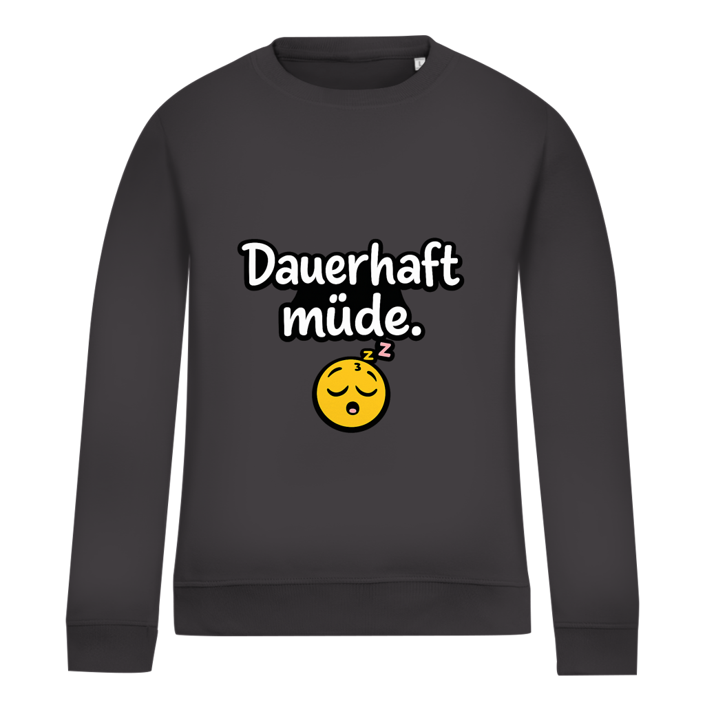 Damen Sweatshirt „Dauerhaft müde“ – Lustiger Spruch Sweatshirt für Alltag & Freizeit
