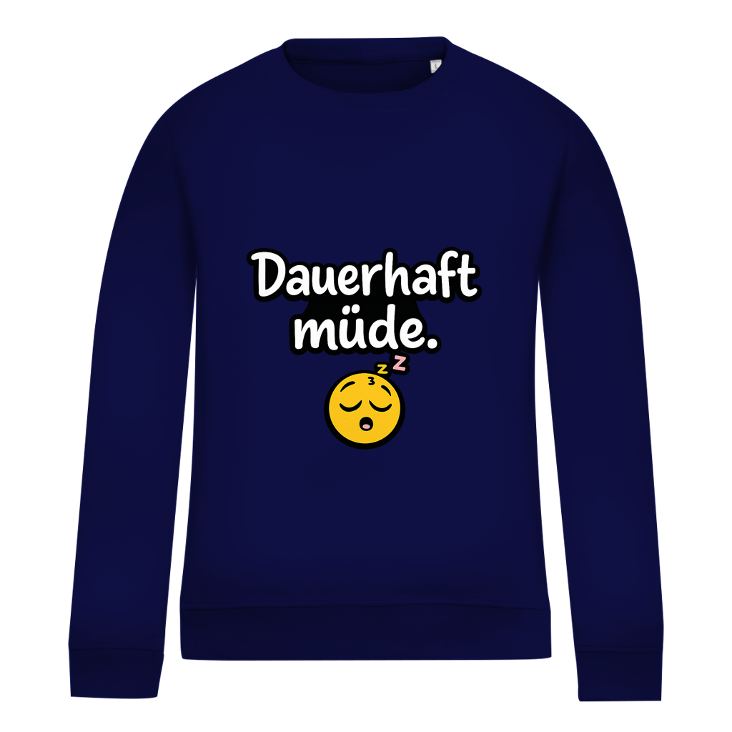 Damen Sweatshirt „Dauerhaft müde“ – Lustiger Spruch Sweatshirt für Alltag & Freizeit