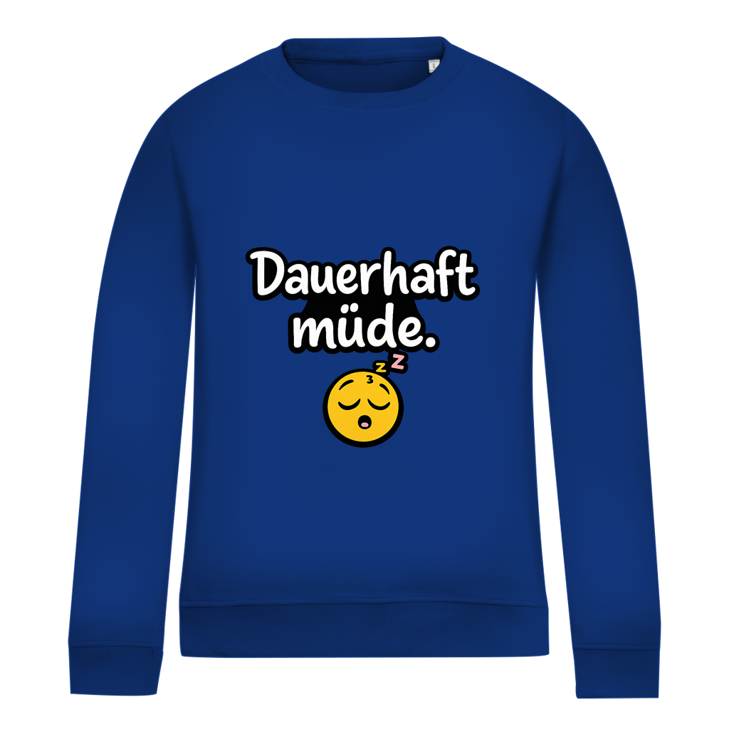 Damen Sweatshirt „Dauerhaft müde“ – Lustiger Spruch Sweatshirt für Alltag & Freizeit