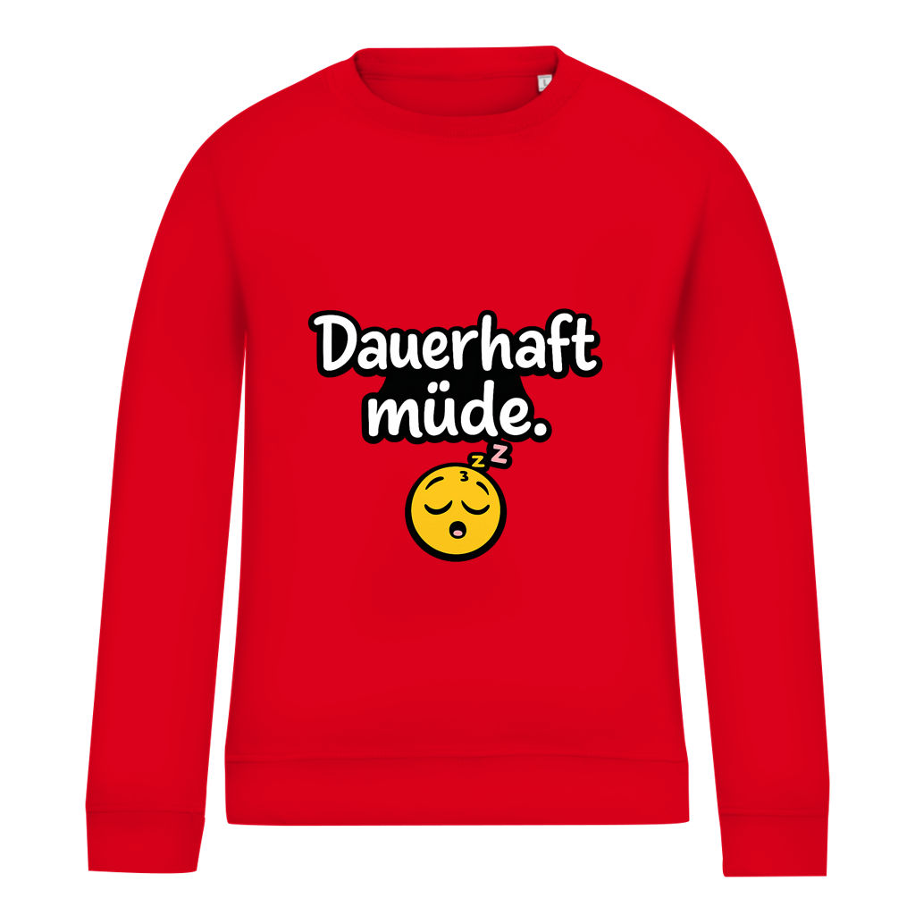 Damen Sweatshirt „Dauerhaft müde“ – Lustiger Spruch Sweatshirt für Alltag & Freizeit