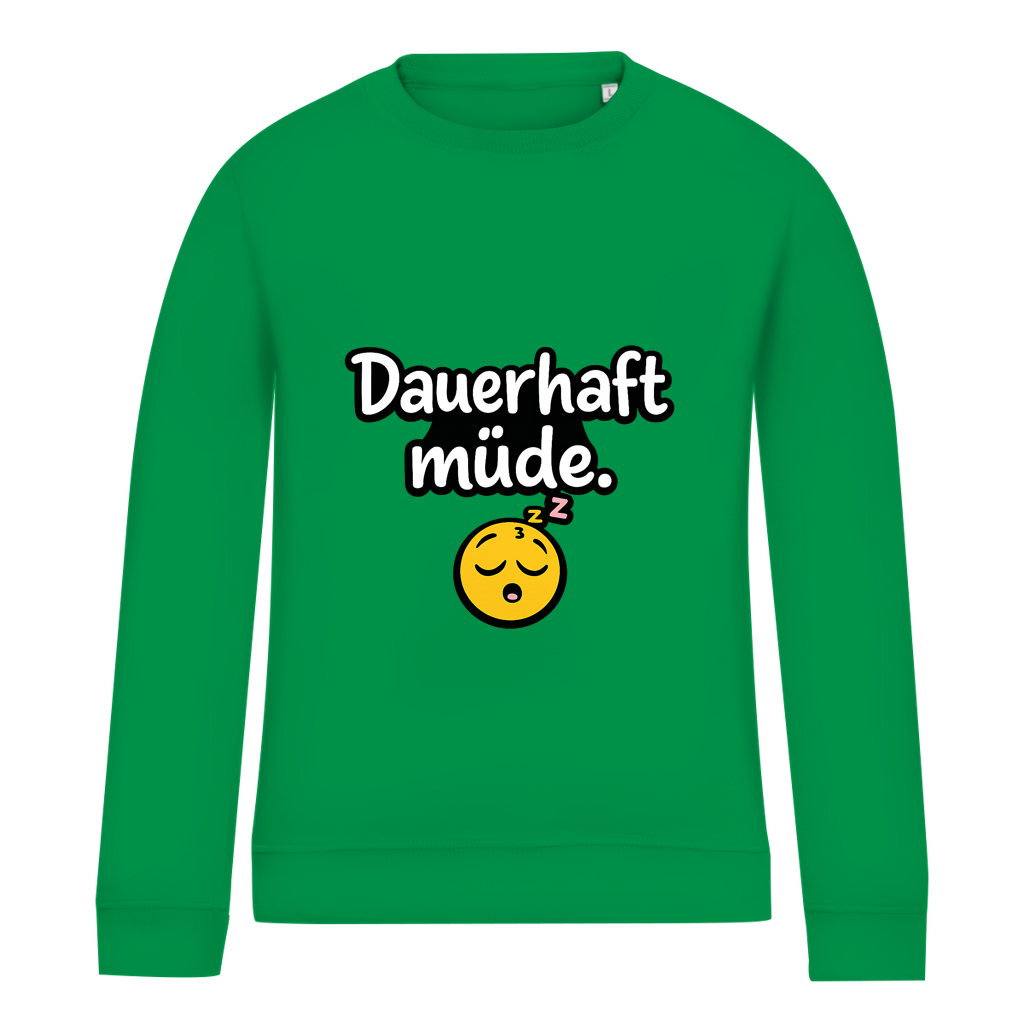 Damen Sweatshirt „Dauerhaft müde“ – Lustiger Spruch Sweatshirt für Alltag & Freizeit