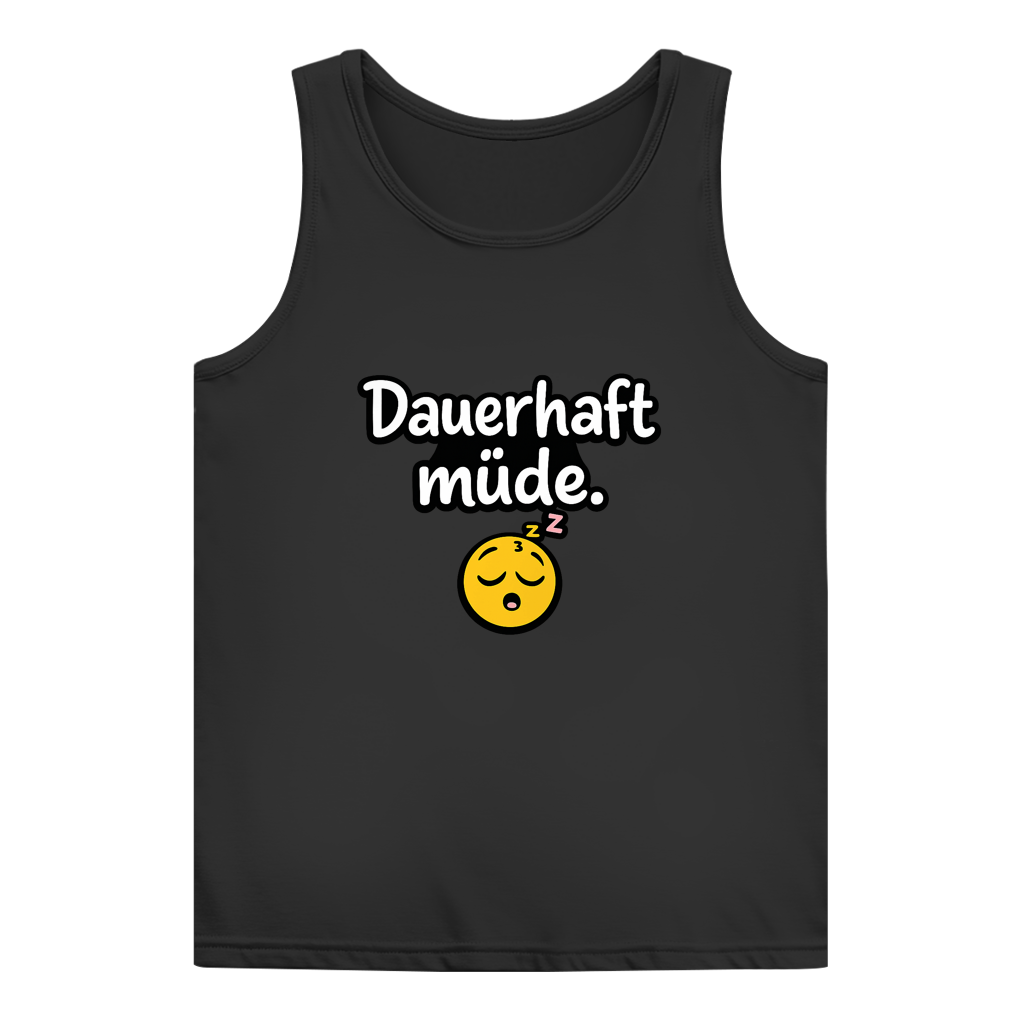 Damen Basic Tank Top „Dauerhaft müde“ – Lustiger Spruch Tanktop für Alltag & Freizeit