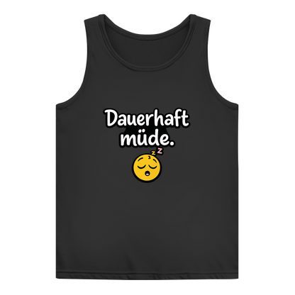 Damen Basic Tank Top „Dauerhaft müde“ – Lustiger Spruch Tanktop für Alltag & Freizeit