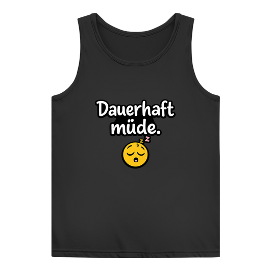 Damen Basic Tank Top „Dauerhaft müde“ – Lustiger Spruch Tanktop für Alltag & Freizeit