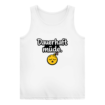 Damen Basic Tank Top „Dauerhaft müde“ – Lustiger Spruch Tanktop für Alltag & Freizeit