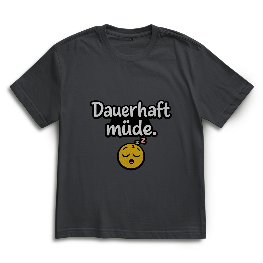 Oversize T-Shirt „Dauerhaft müde“ – Lustiger Spruch Shirt im lässigen Look
