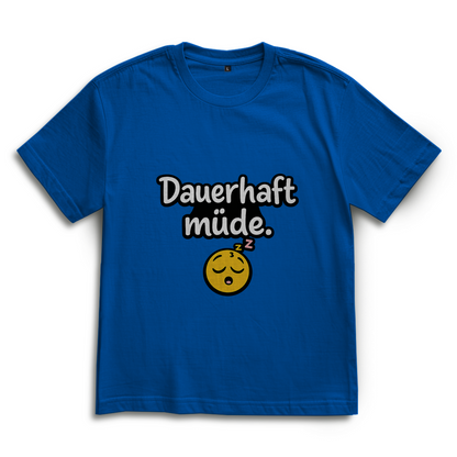 Oversize T-Shirt „Dauerhaft müde“ – Lustiger Spruch Shirt im lässigen Look