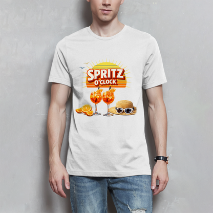 Herren T-Shirt „Spritz O’Clock“ – Lustiger Sommer-Spruch & Aperitif-Statement Shirt
