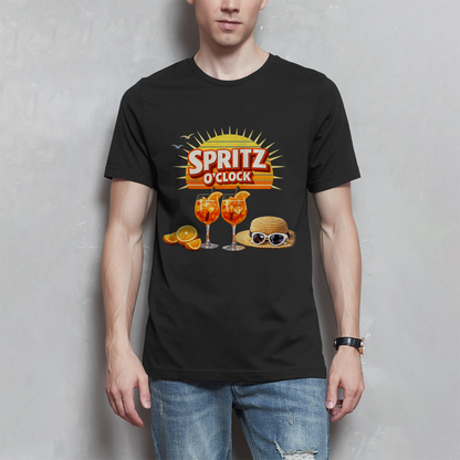 Herren T-Shirt „Spritz O’Clock“ – Lustiger Sommer-Spruch & Aperitif-Statement Shirt