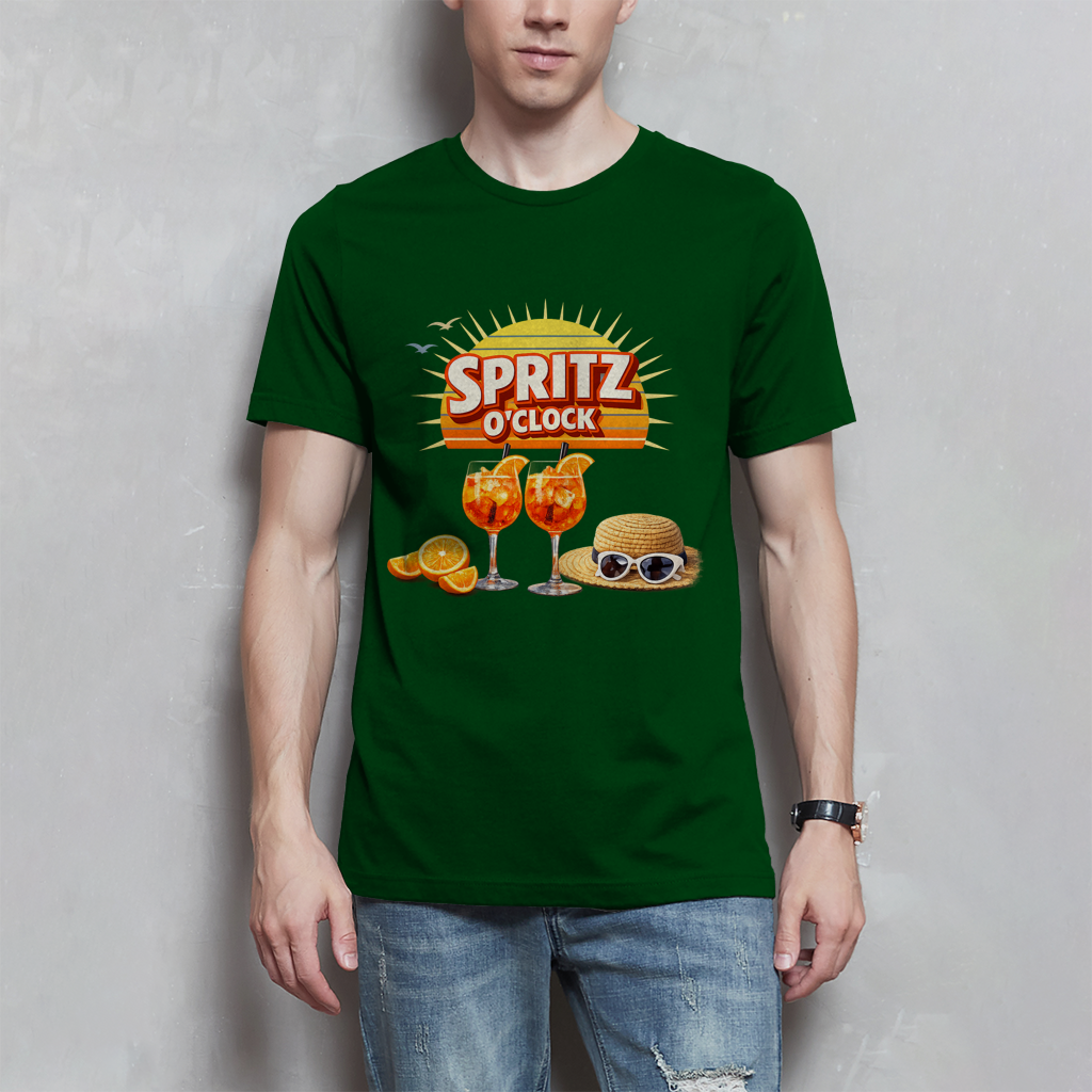 Herren T-Shirt „Spritz O’Clock“ – Lustiger Sommer-Spruch & Aperitif-Statement Shirt