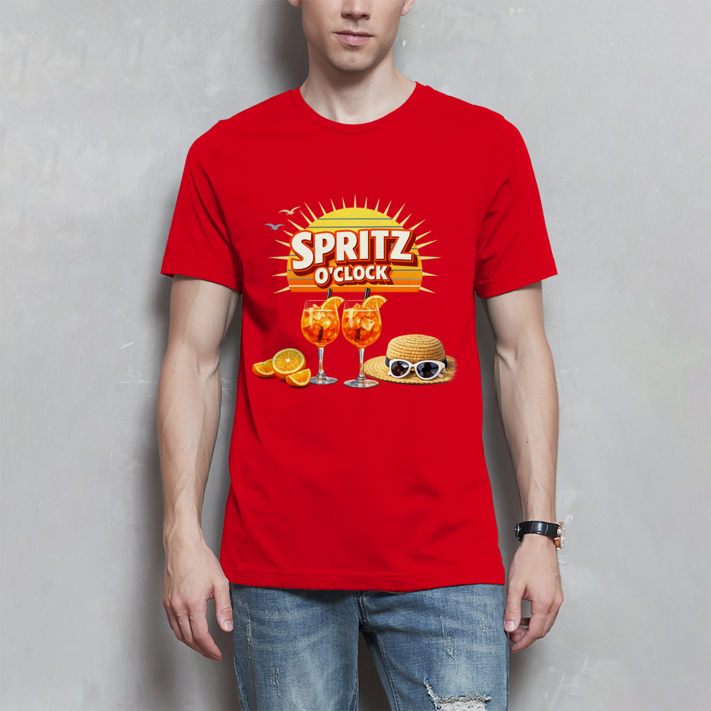 Herren T-Shirt „Spritz O’Clock“ – Lustiger Sommer-Spruch & Aperitif-Statement Shirt