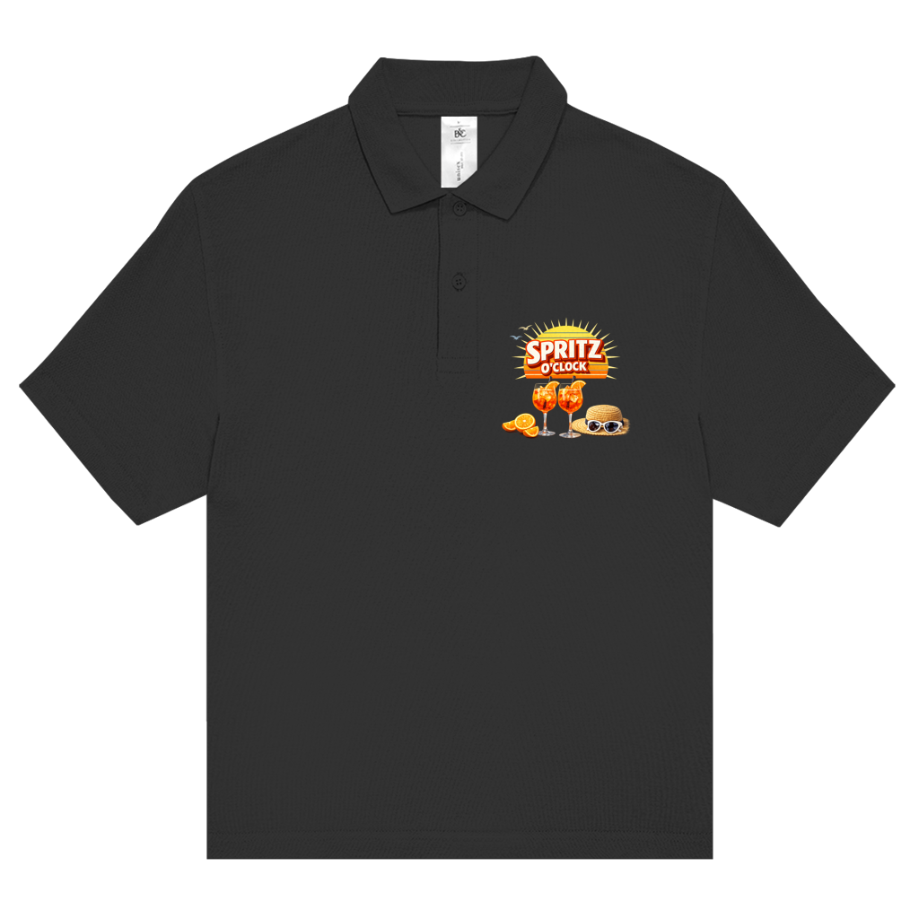 Unisex Poloshirt „Spritz O’Clock“ – Lustiger Sommer-Spruch & Aperitif-Statement Shirt