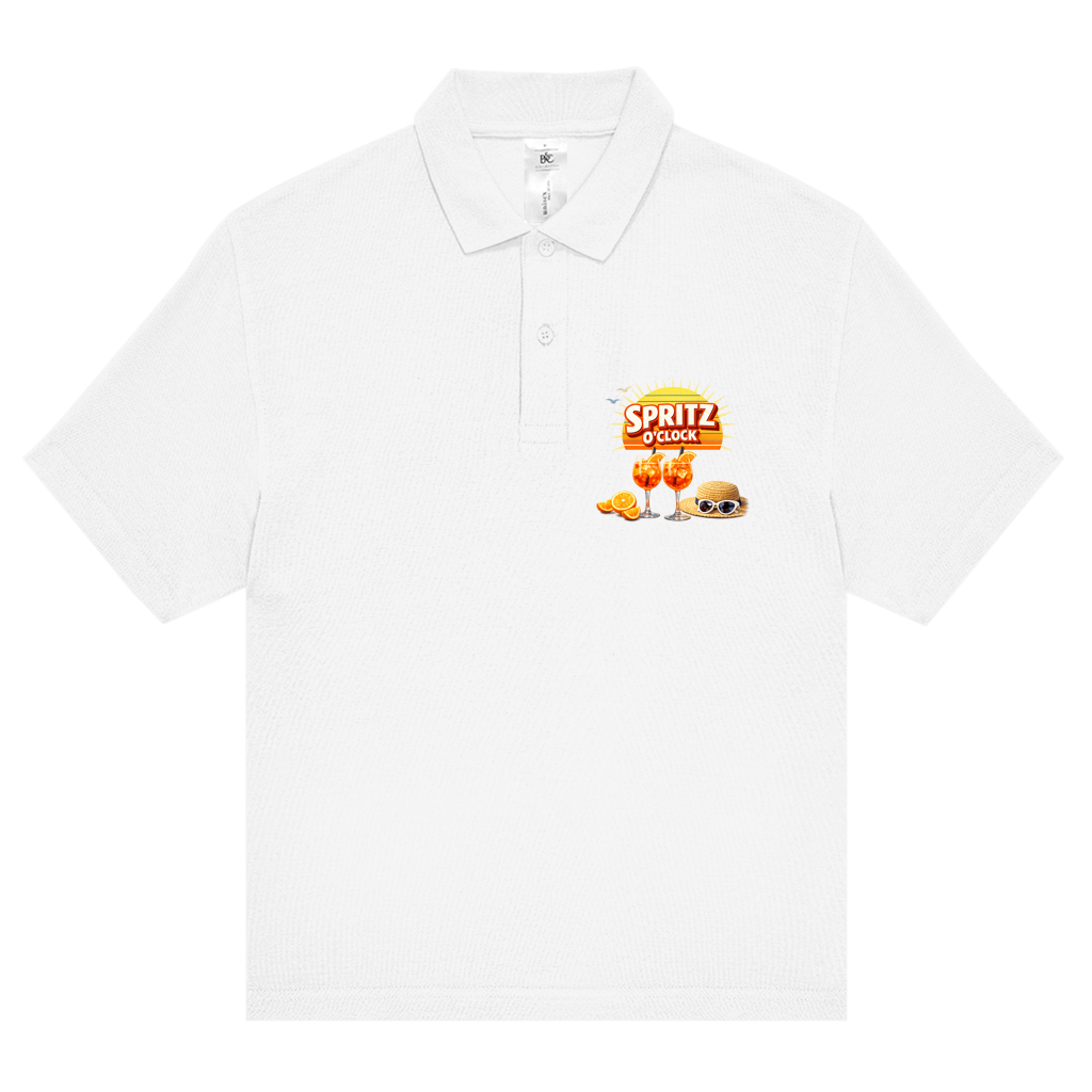 Unisex Poloshirt „Spritz O’Clock“ – Lustiger Sommer-Spruch & Aperitif-Statement Shirt