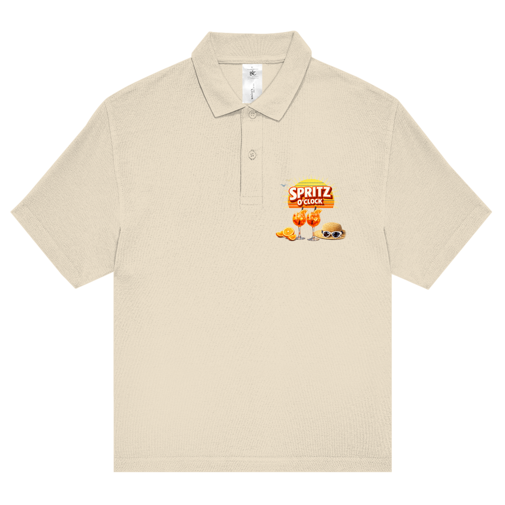 Unisex Poloshirt „Spritz O’Clock“ – Lustiger Sommer-Spruch & Aperitif-Statement Shirt