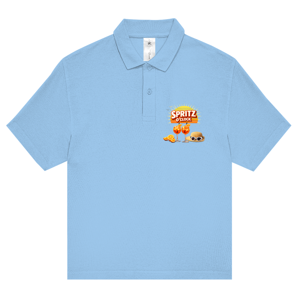 Unisex Poloshirt „Spritz O’Clock“ – Lustiger Sommer-Spruch & Aperitif-Statement Shirt