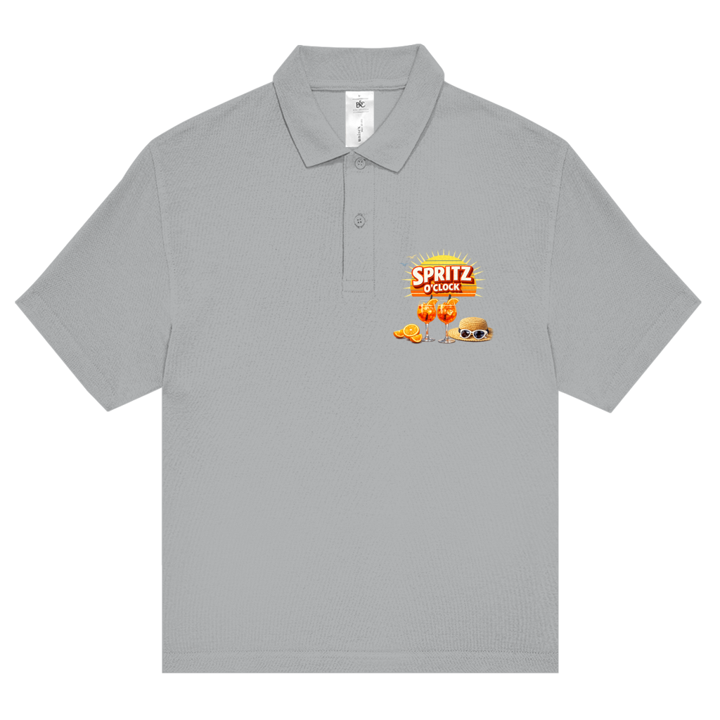 Unisex Poloshirt „Spritz O’Clock“ – Lustiger Sommer-Spruch & Aperitif-Statement Shirt
