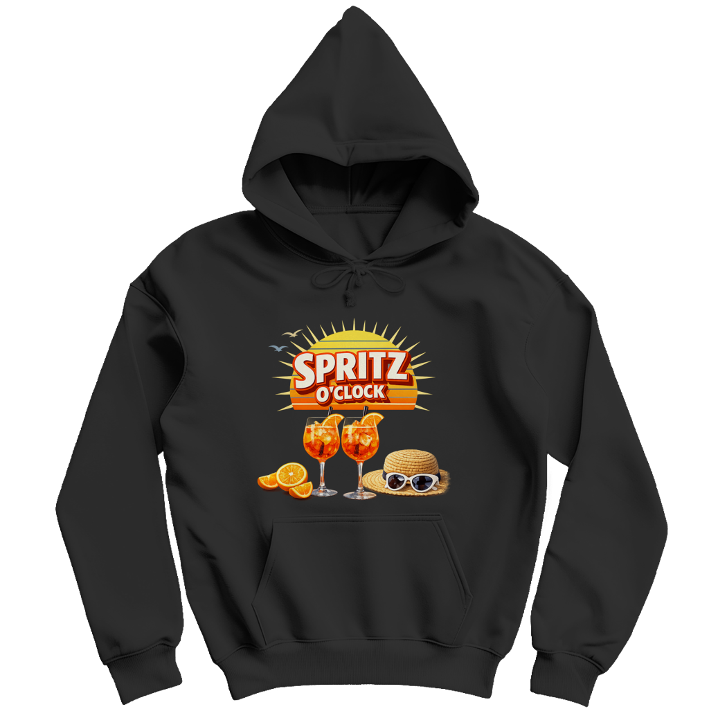 Herren Hoodie „Spritz O’Clock“ – Lustiger Sommer-Spruch & Aperitif-Statement Hoodie
