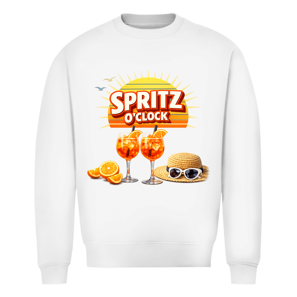 Herren Sweatshirt „Spritz O’Clock“ – Lustiger Sommer-Spruch & Aperitif-Statement Sweatshirt