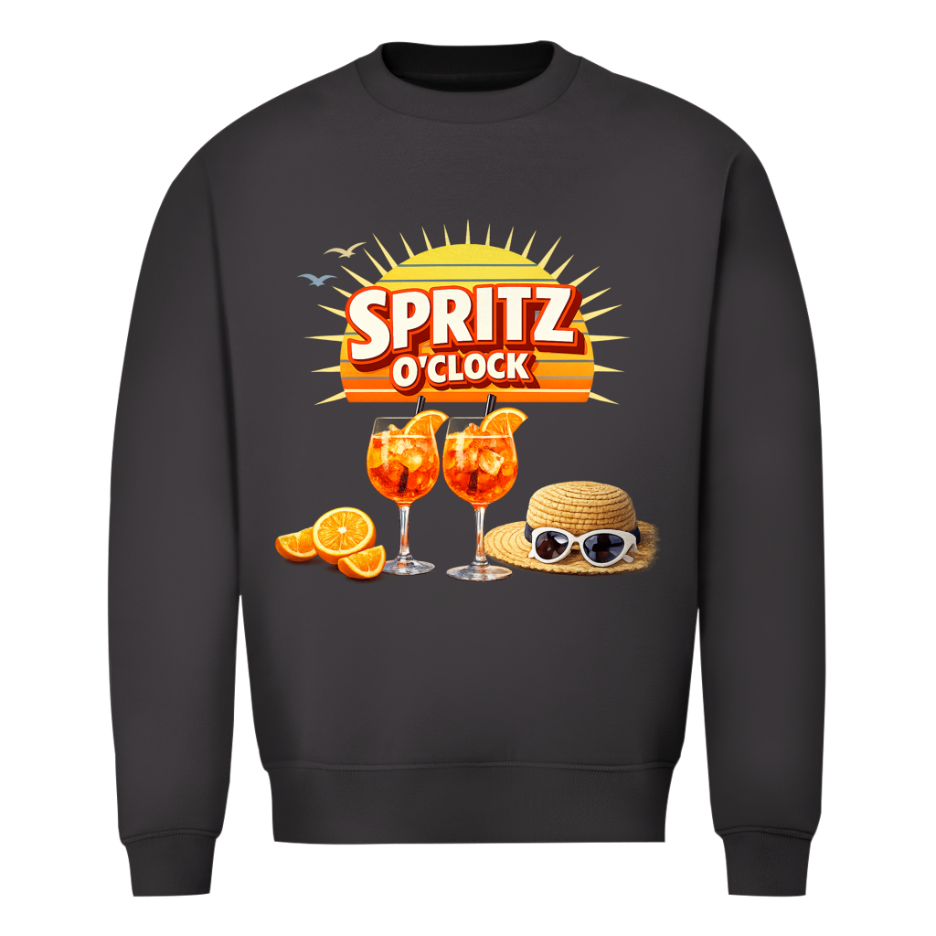 Herren Sweatshirt „Spritz O’Clock“ – Lustiger Sommer-Spruch & Aperitif-Statement Sweatshirt