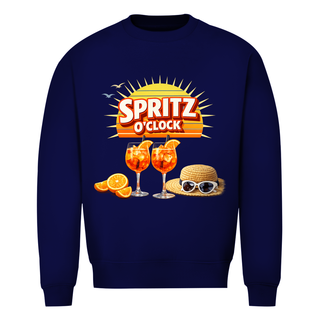 Herren Sweatshirt „Spritz O’Clock“ – Lustiger Sommer-Spruch & Aperitif-Statement Sweatshirt
