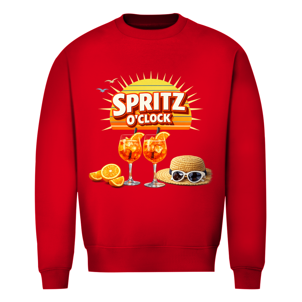 Herren Sweatshirt „Spritz O’Clock“ – Lustiger Sommer-Spruch & Aperitif-Statement Sweatshirt