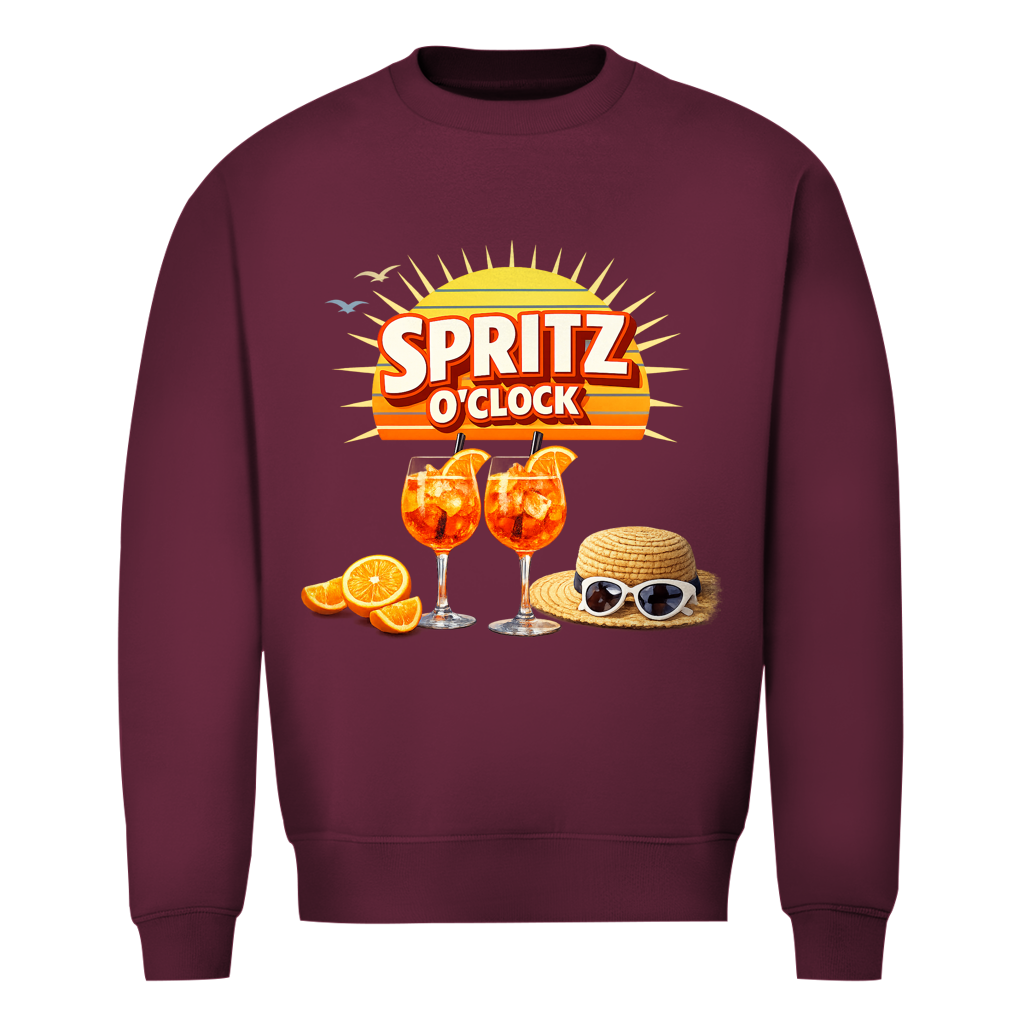 Herren Sweatshirt „Spritz O’Clock“ – Lustiger Sommer-Spruch & Aperitif-Statement Sweatshirt