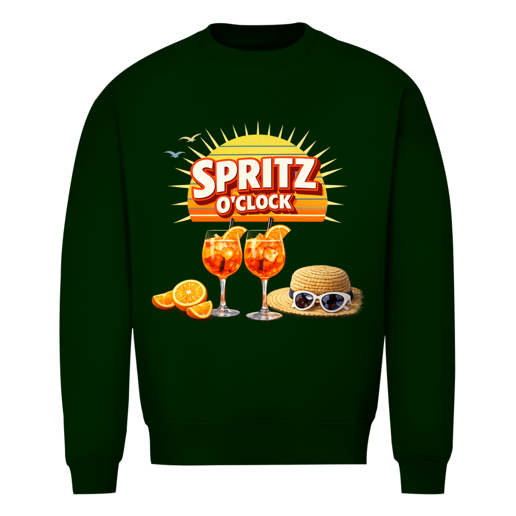 Herren Sweatshirt „Spritz O’Clock“ – Lustiger Sommer-Spruch & Aperitif-Statement Sweatshirt