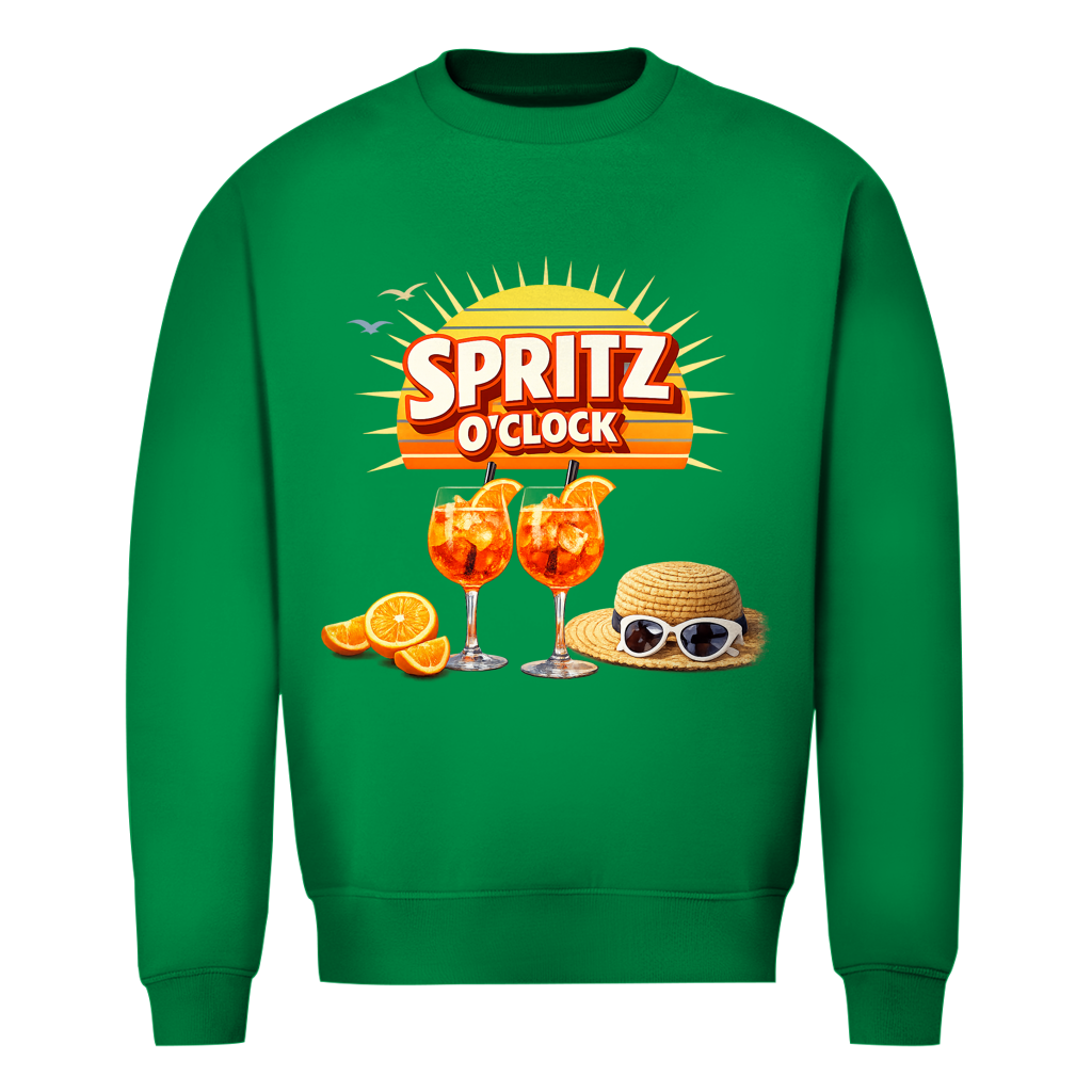 Herren Sweatshirt „Spritz O’Clock“ – Lustiger Sommer-Spruch & Aperitif-Statement Sweatshirt