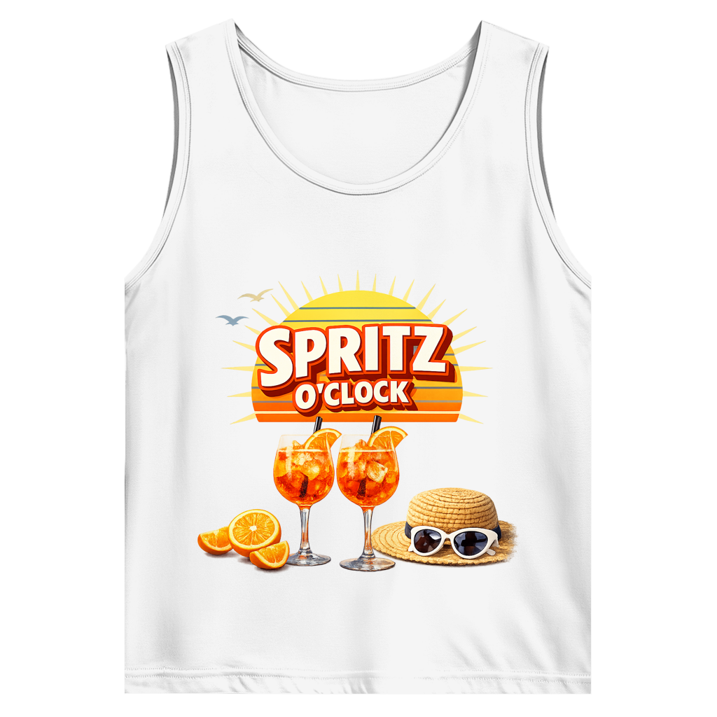 Herren Basic Tank Top „Spritz O’Clock“ – Lustiger Sommer-Spruch & Aperitif-Statement Top
