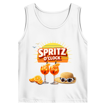 Herren Basic Tank Top „Spritz O’Clock“ – Lustiger Sommer-Spruch & Aperitif-Statement Top