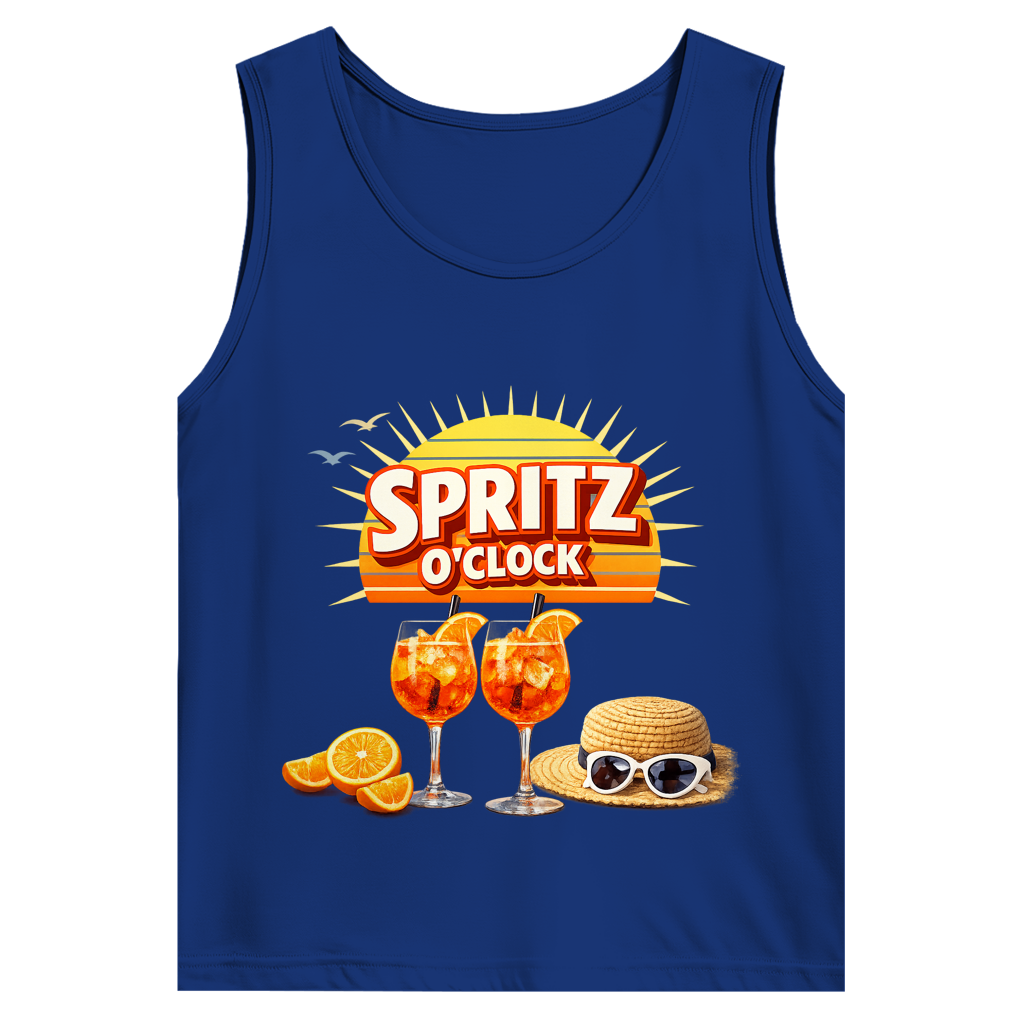 Herren Basic Tank Top „Spritz O’Clock“ – Lustiger Sommer-Spruch & Aperitif-Statement Top