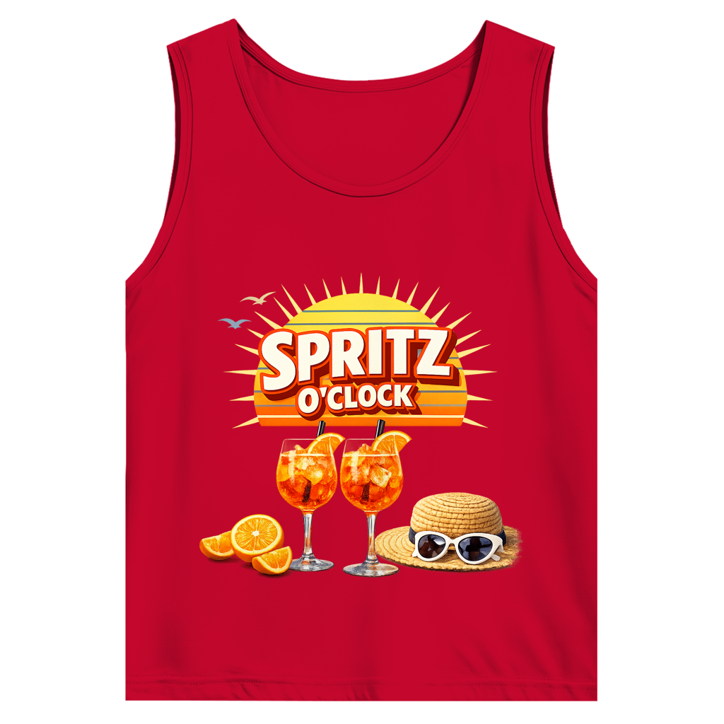 Herren Basic Tank Top „Spritz O’Clock“ – Lustiger Sommer-Spruch & Aperitif-Statement Top